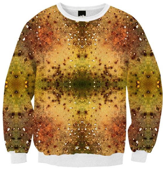 PSYCHEDELIC ABSTRACT ART on Fall Sweatshirt Vision of an Alien World with Cracks and Craters