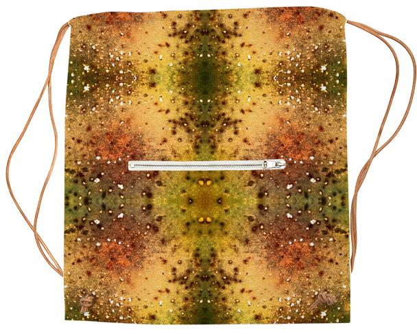PSYCHEDELIC ABSTRACT ART on Sports Bag Vision of an Alien World with Cracks and Craters