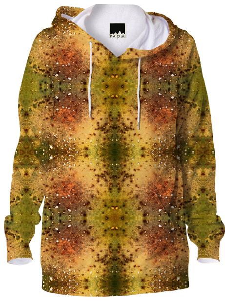 PSYCHEDELIC ABSTRACT ART on Hoodie Vision of an Alien World with Cracks and Craters