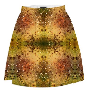 PSYCHEDELIC ABSTRACT ART on Summer Skirt Vision of an Alien World with Cracks and Craters