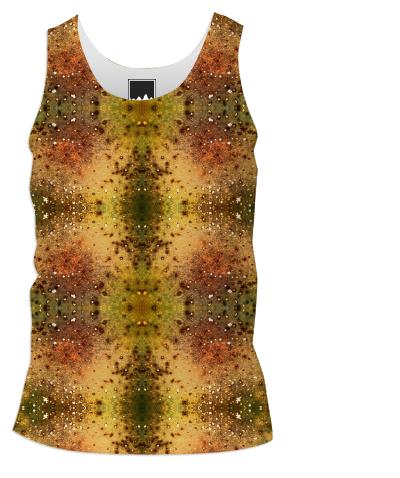 PSYCHEDELIC ABSTRACT ART on Men s Tank Top Vision of an Alien World with Cracks and Craters
