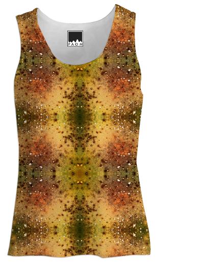 PSYCHEDELIC ABSTRACT ART on Women s Tank Top Vision of an Alien World with Cracks and Craters