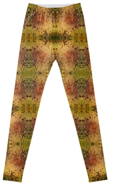 PSYCHEDELIC ABSTRACT ART on Leggings Vision of an Alien World with Cracks and Craters