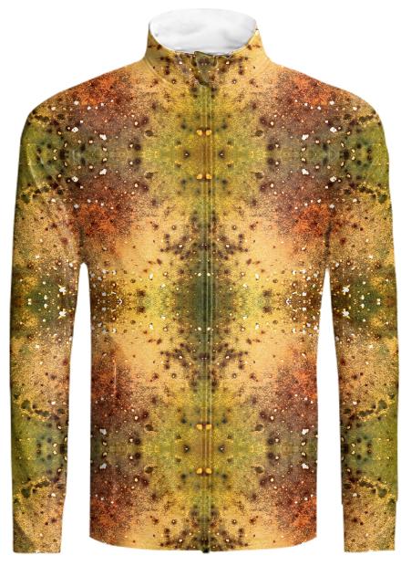 PSYCHEDELIC ABSTRACT ART on Tracksuit Jacket Vision of an Alien World with Cracks and Craters