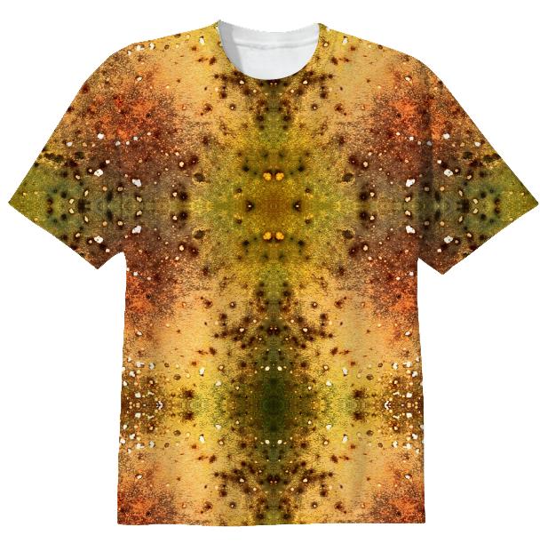 PSYCHEDELIC ABSTRACT ART on T shirt Vision of an Alien World with Cracks and Craters