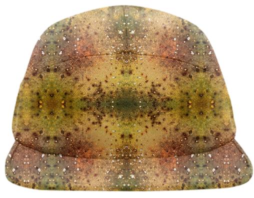 PSYCHEDELIC ABSTRACT ART on Baseball Hat Vision of an Alien World with Cracks and Craters