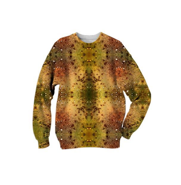 PSYCHEDELIC ABSTRACT ART on Sweatshirt Vision of an Alien World with Cracks and Craters