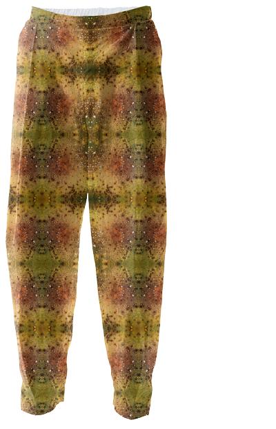 PSYCHEDELIC ABSTRACT ART on Relaxed Pant Vision of an Alien World with Cracks and Craters