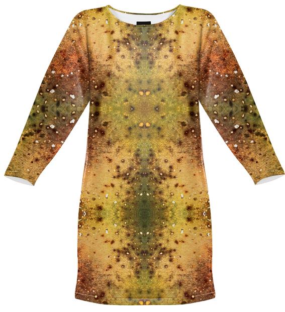 PSYCHEDELIC ABSTRACT ART on Sweatshirt Dress Vision of an Alien World with Cracks and Craters