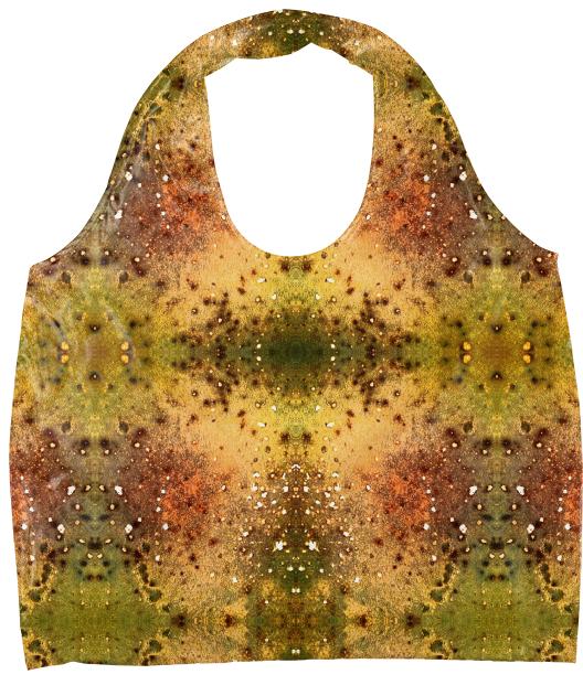 PSYCHEDELIC ABSTRACT ART on Eco Tote Vision of an Alien World with Cracks and Craters