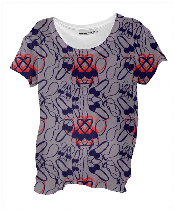 Heart headphones drape Shirt