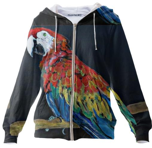 Zip Up Hoodie Parrot