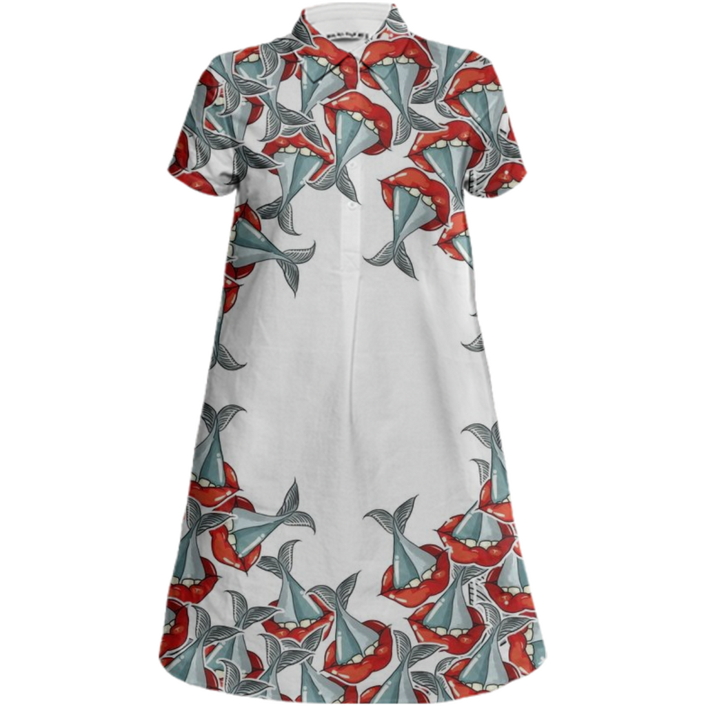 linen mini dress fishlip white