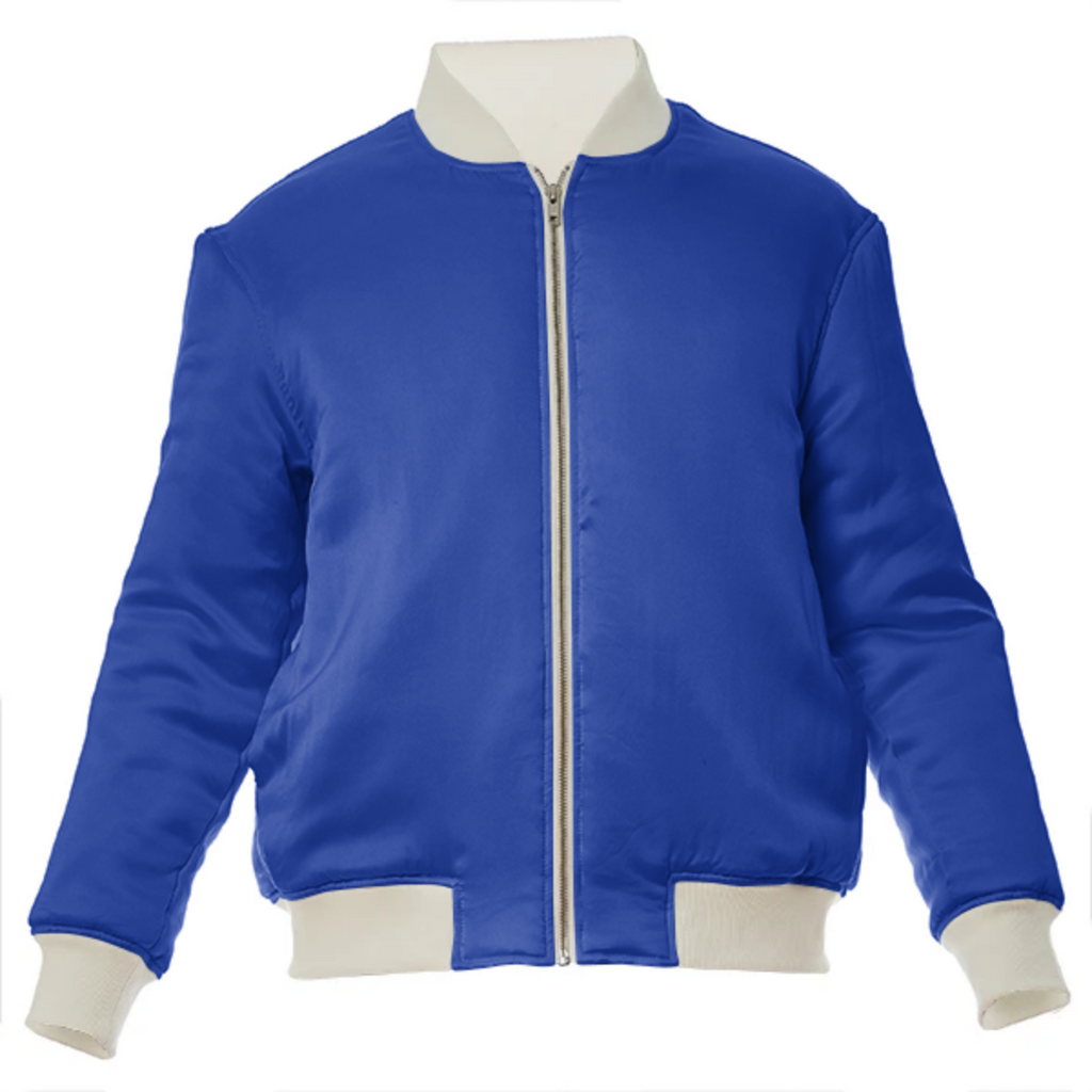 color Egyptian blue VP silk bomber jacket
