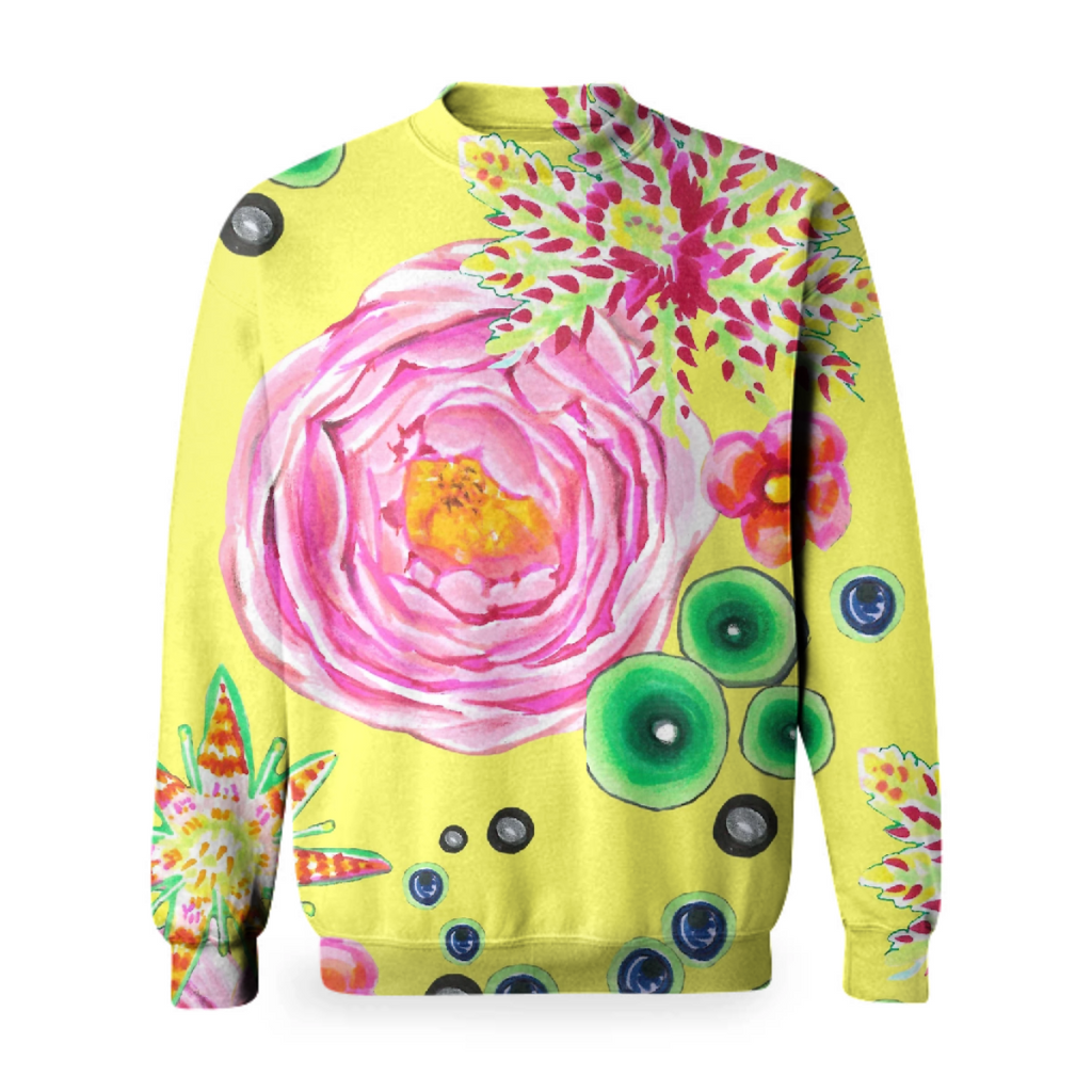 Hand drawn ink Tropical floral rose