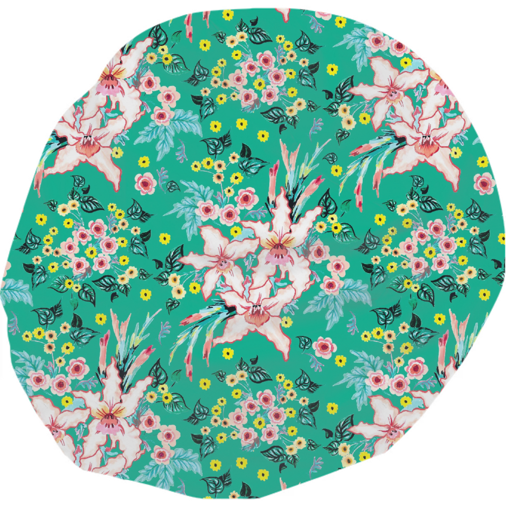 Tropical Lily pink and Teal Floral pattern