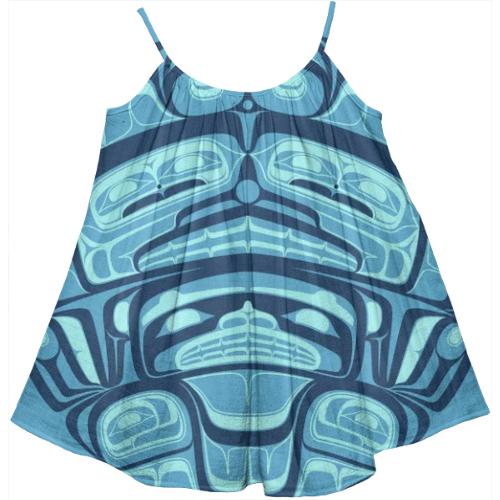 Blue tootah tent dress