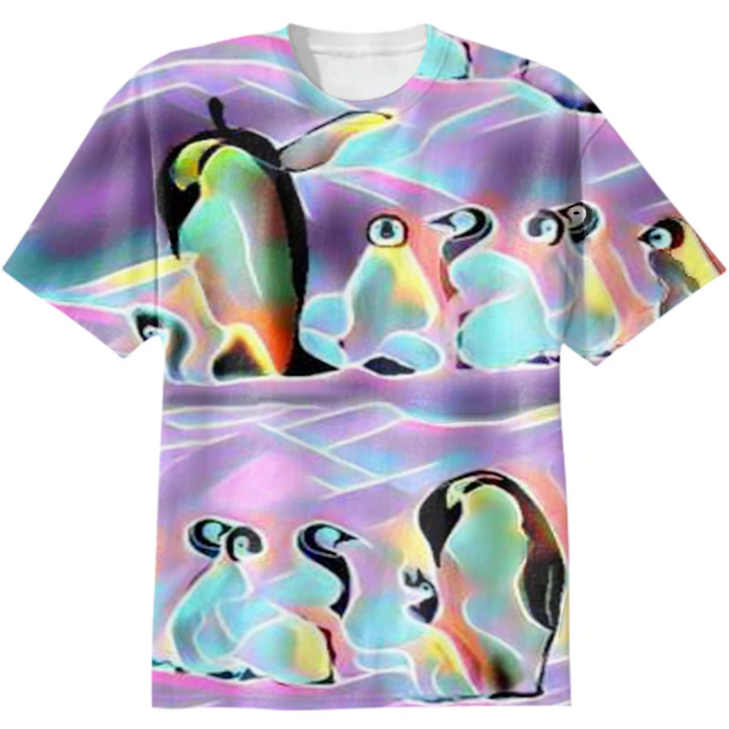 penguins, emperor penguins, watercolor, girls' textiles, ice, merry christmas, pink, blue