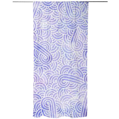 Lavender and white swirls doodles Curtain