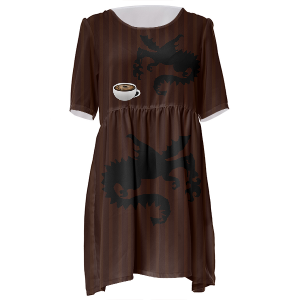 Coffee Dragon Babydoll Dress