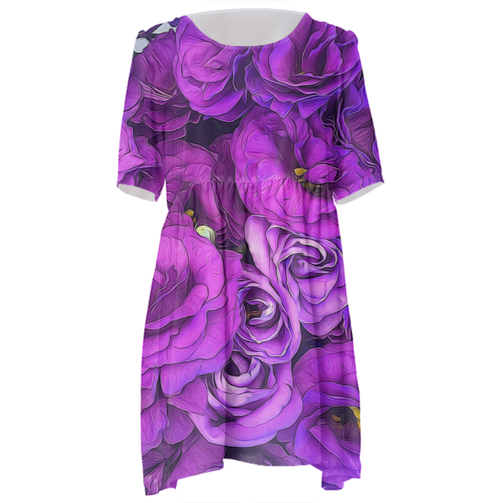 Purple Lisianthus Babydoll Dress