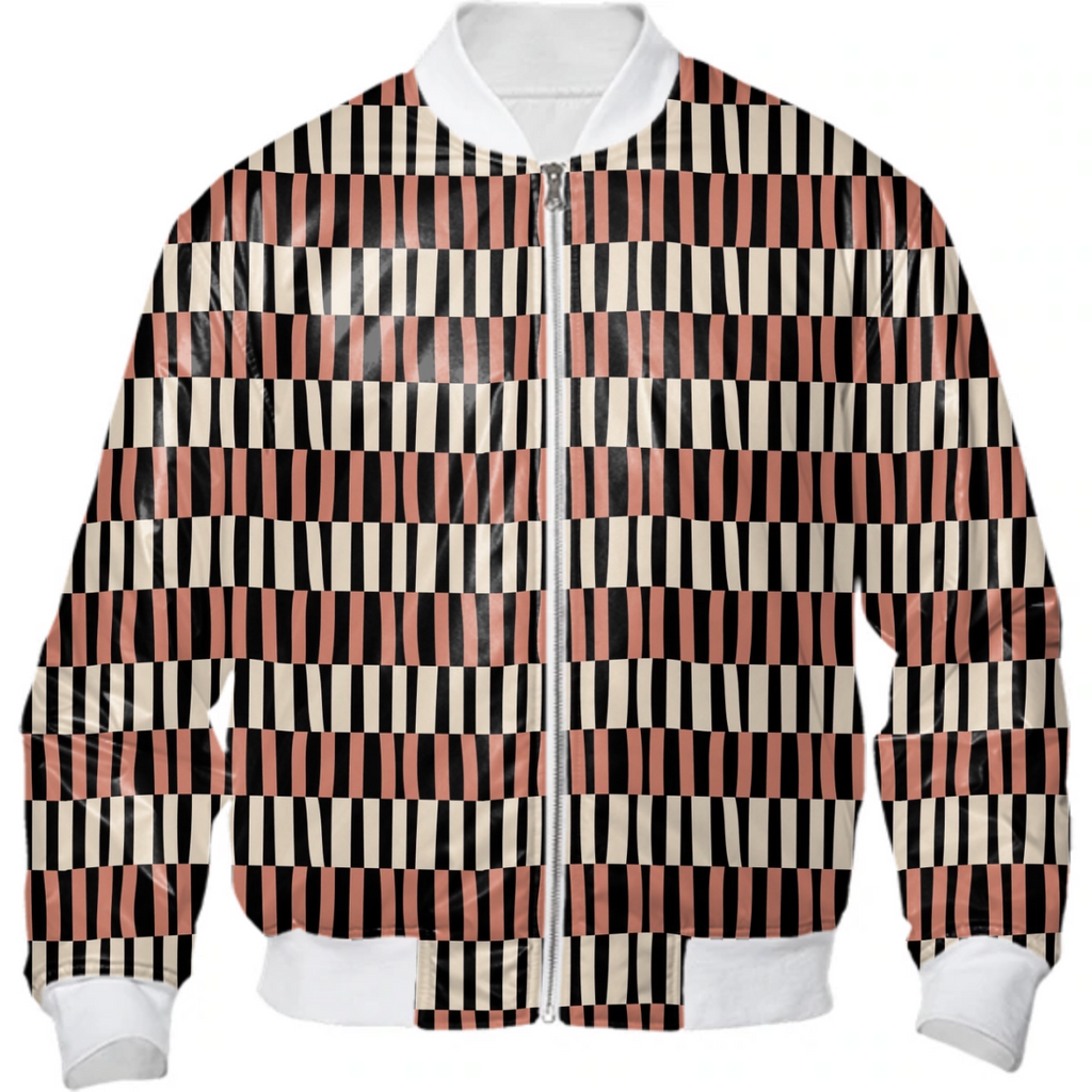 Retro Striped Bomber Jacket
