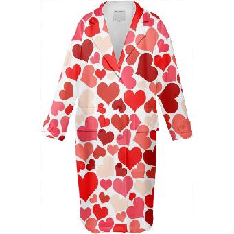 RED PINK BEIGE HEART EXPLOSION TRENCH