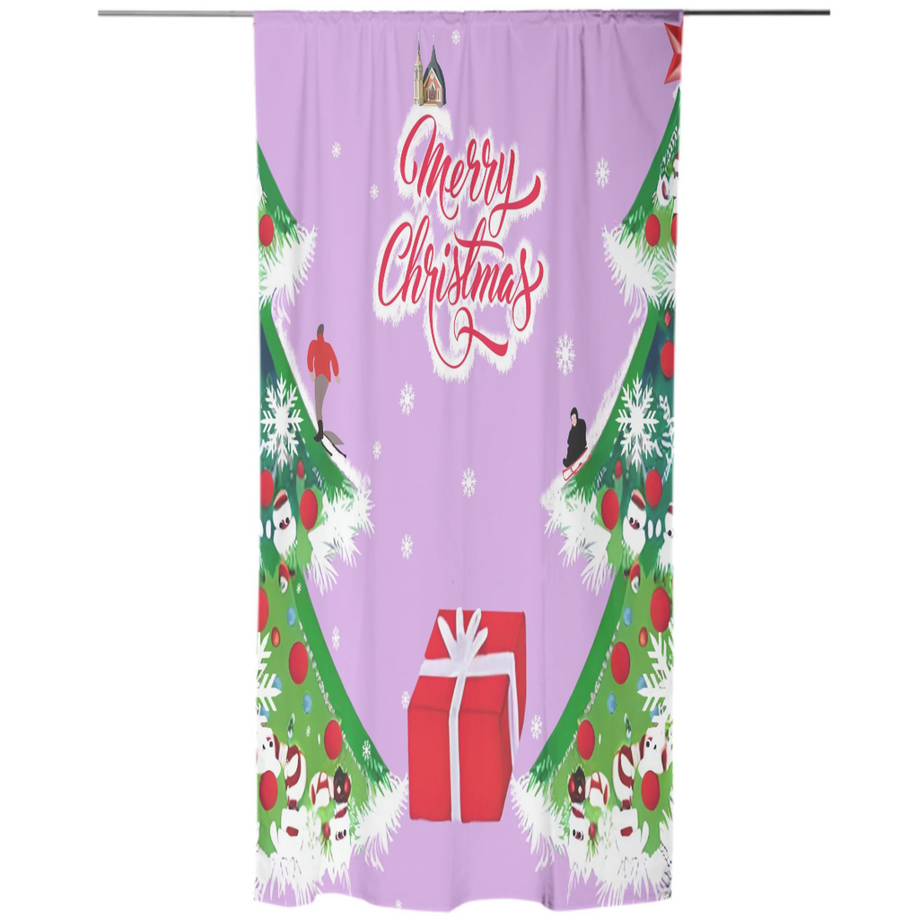 christmas, christmas tree, rolling, children, church, lavender background, gift, box, inscription, merry christmas, santa