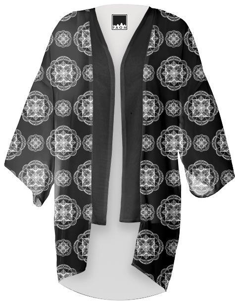 Vesica Mandala Black Kimono
