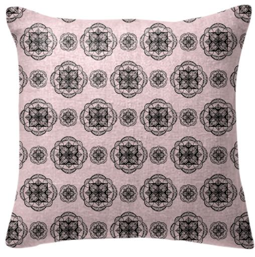 Vesica Mandala Pink Pillow