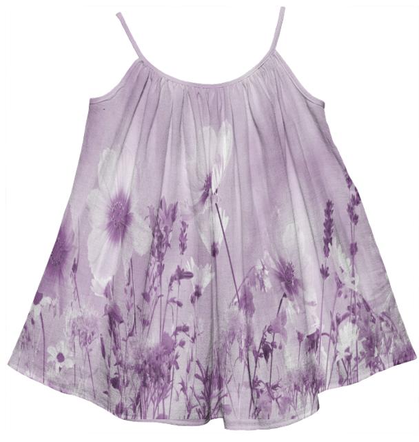 Magenta Shaded Wildflowers Kids Tent Dress