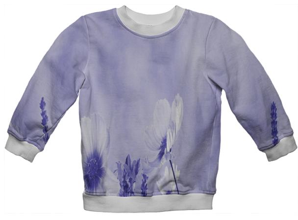 Violet Shaded Wildflowers Kids Sweatshirt