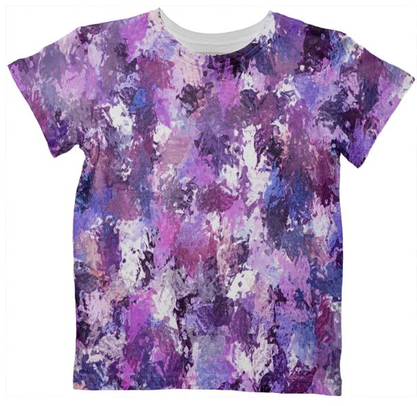 Purple Paint Splatter Kids T Shirt