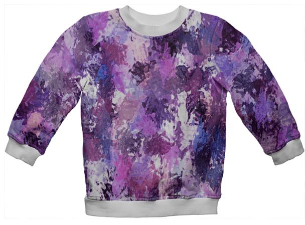 Purple Paint Splatter Kids Sweatshirt