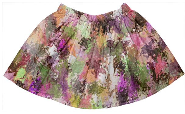 Peach Paint Splatter Kids Full Skirt