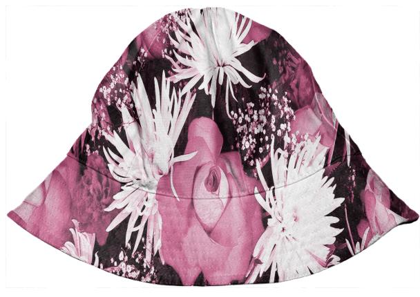 Pink Flowered Bouquet Kids Bucket Hat