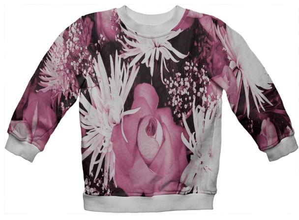 Pink Flowered Bouquet Kids Sweatshirt