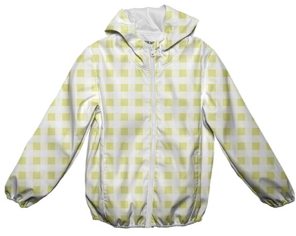 Pale Yellow Gingham Rain Jacket