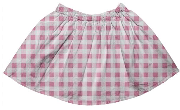 Petal Pink Gingham Full Skirt