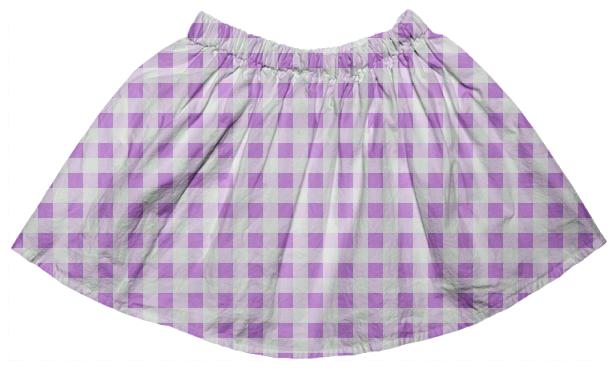 Lavender Gingham Full Skirt