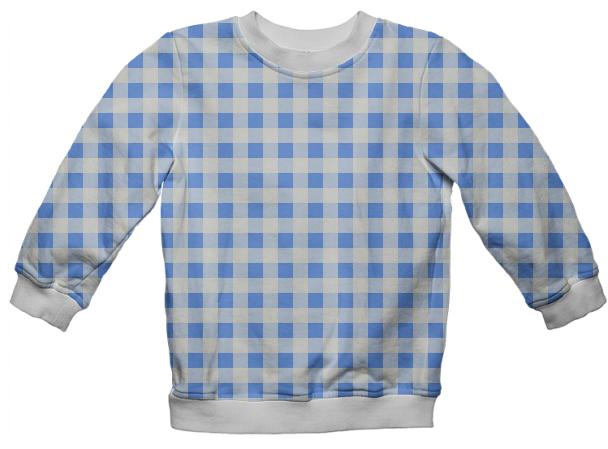 Sky Blue Gingham Sweatshirt