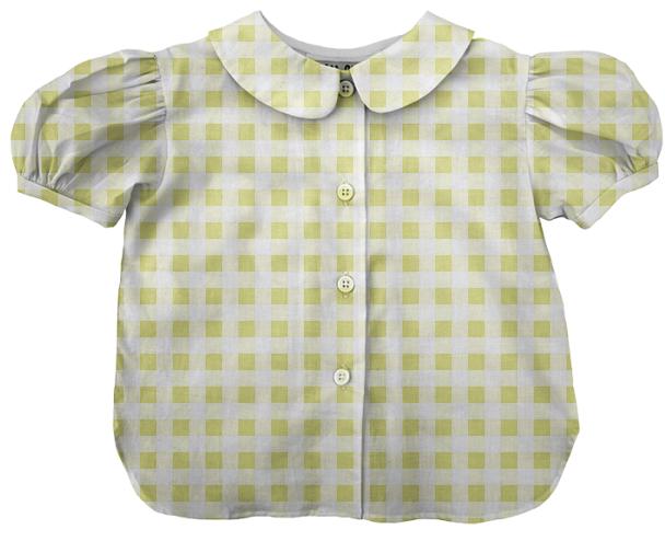 Pale Yellow Gingham Blouse