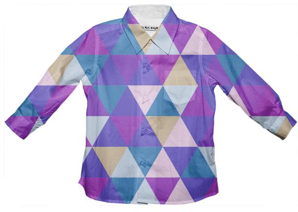 Abstract Triangles 2 Kids Button Down Shirt