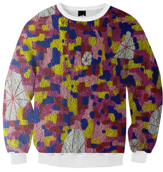 Textured Color Pattern Sweatshirt