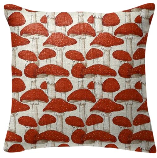 Red White Mushroom Pillow
