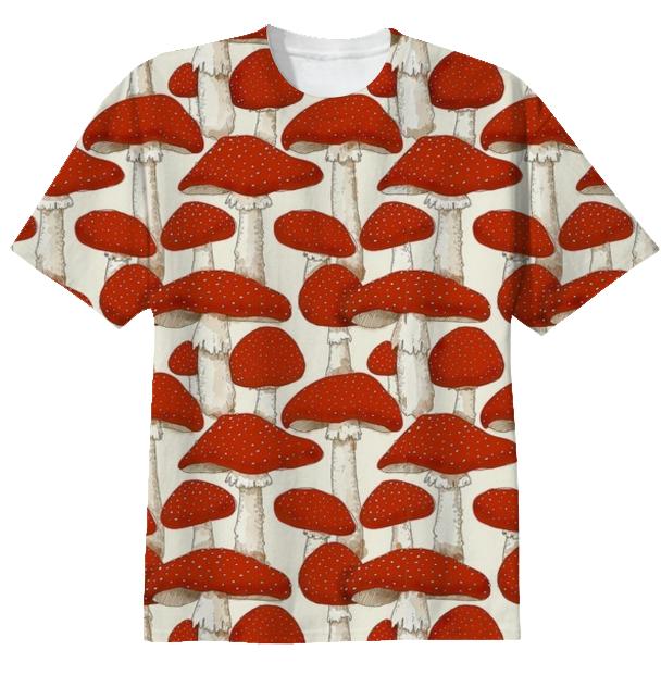 Red White Mushroom T Shirt