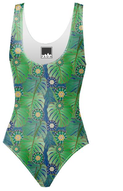 Tropical Plant One Piece Swimsuit