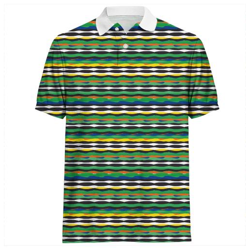 Tropical Stripes Polo Shirt