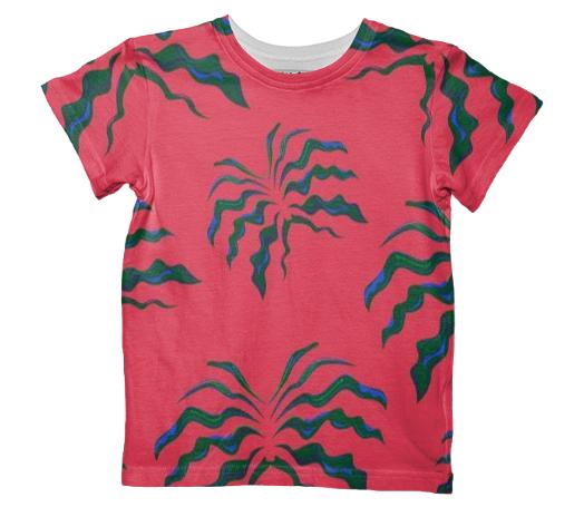 Luxury Creative tshirt pink with Green leaves