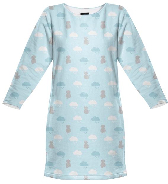 Raining Cats Dogs Blue